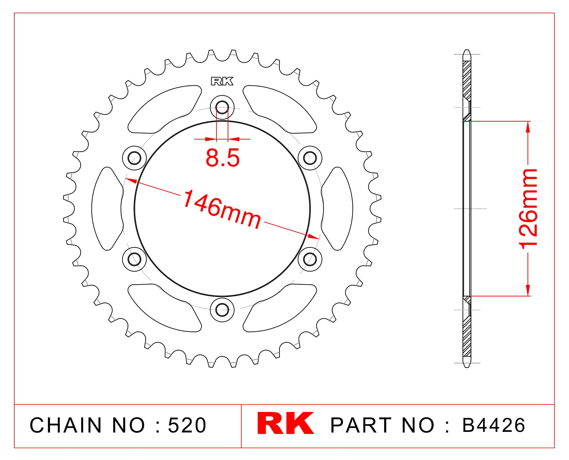 RK Çelik Arka Dişli B4426-41 