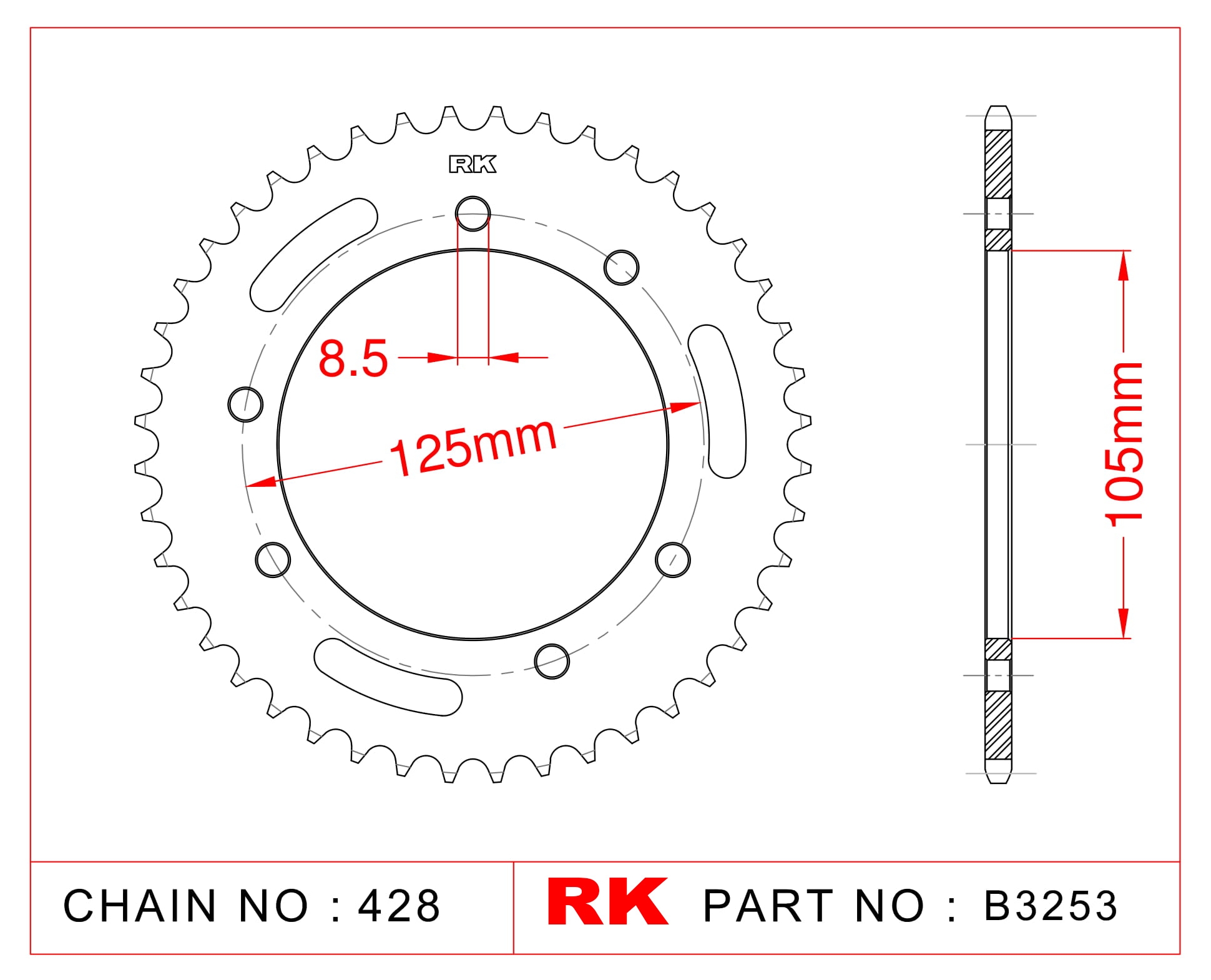 RK Çelik Arka Dişli B3253-48 