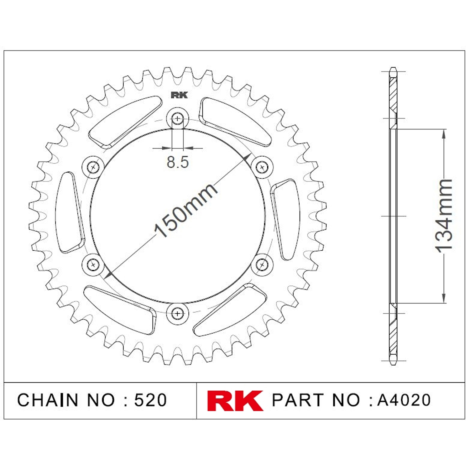 RK Aluminyum Arka Dişli A4020-48-1A 