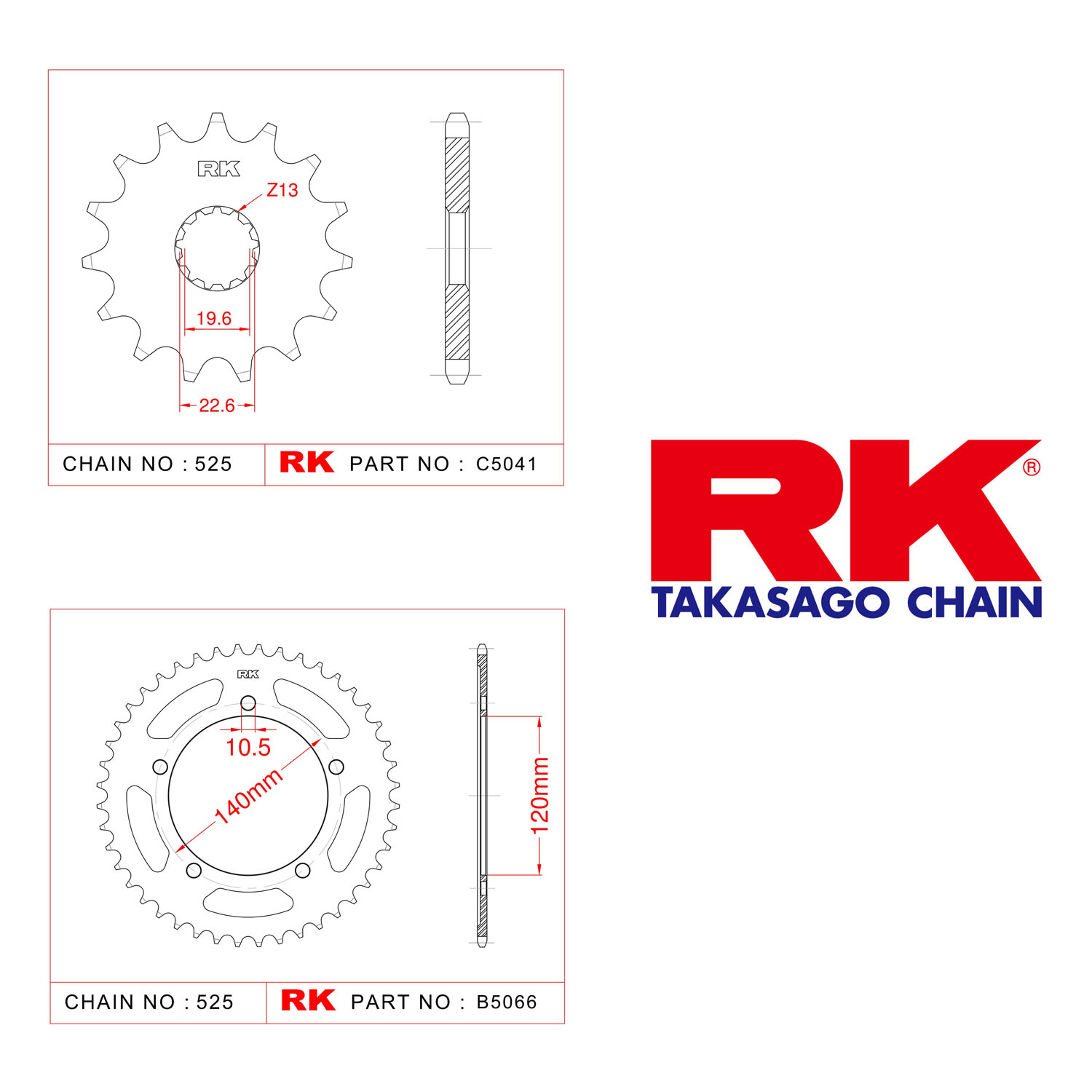 Rk Ön Arka Dişli 525 - 16/45 T