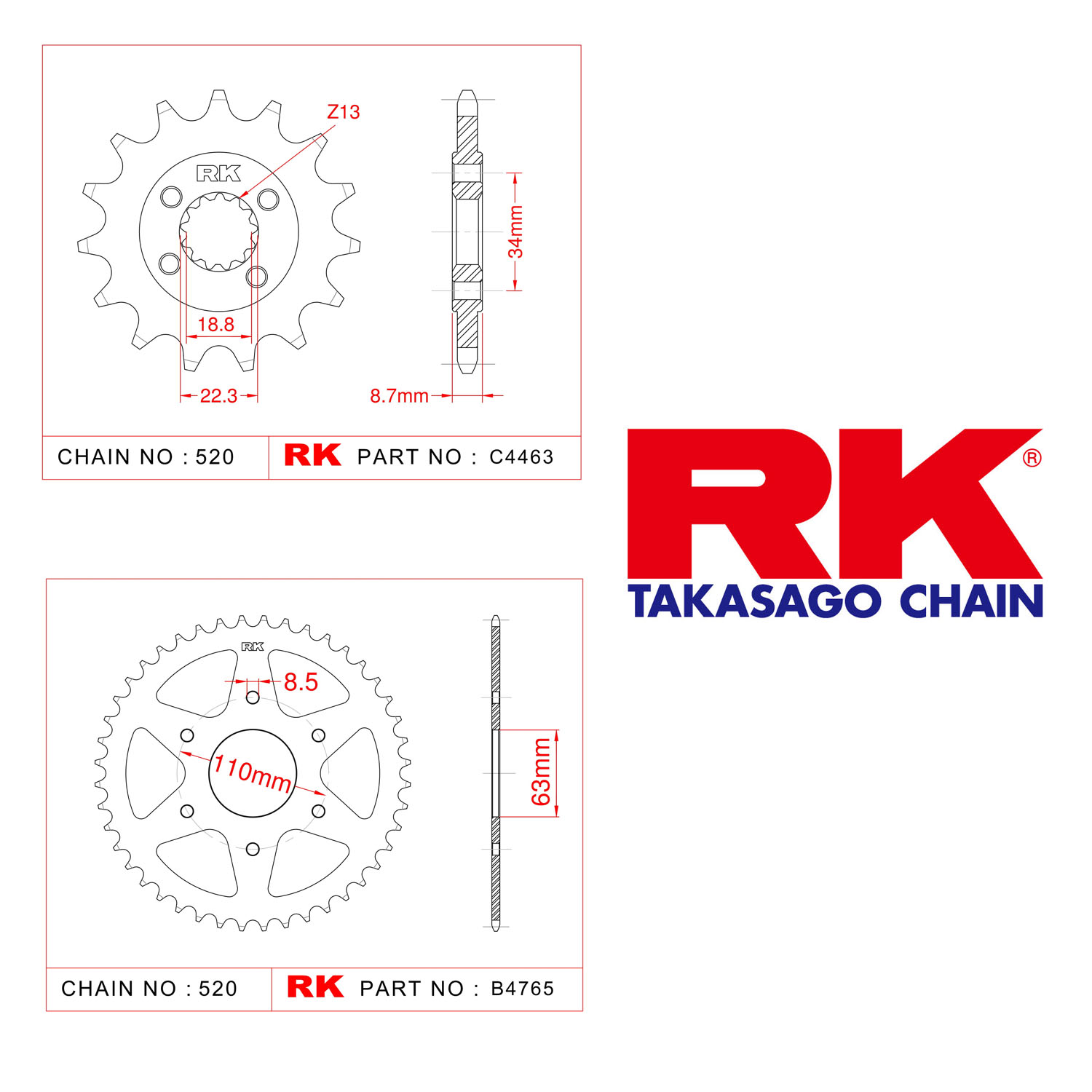 Rk Ön Arka Dişli 520 - 15/45 T